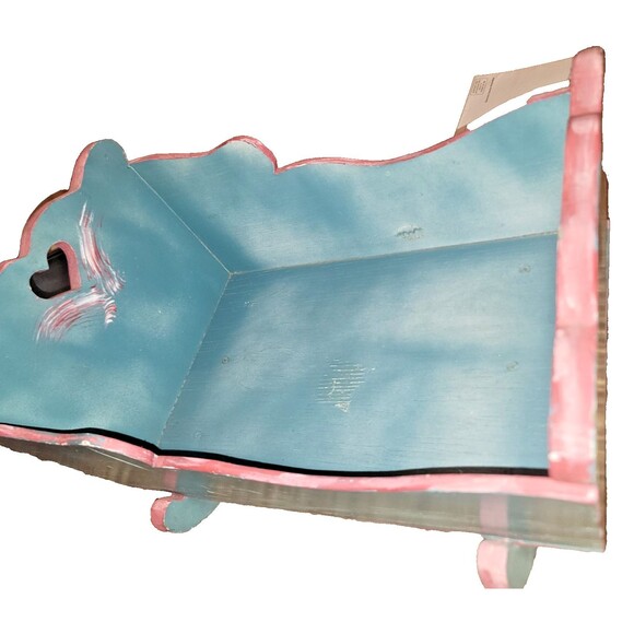 VTG Wooden Rocking Doll Cradle Crib Handmade 20" Primitive Doll Furniture 50s - Picture 6 of 16